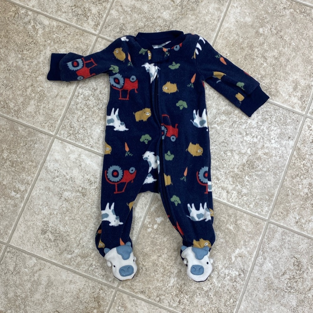 1 piece baby boy farm print onesie